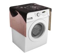 Simpatico carlino nero copertura per lavatrice con tasche portaoggetti lavatrice asciugatrice coperchio antipolvere 137,9 x 52,1 cm frigorifero cucina cuscinetti protettivi decorazione per la casa