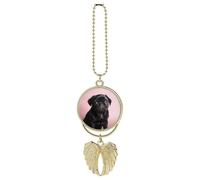 Simpatico carlino nero da appendere per auto, ciondolo per specchietto retrovisore, regalo fortunato, ornamento da appendere, divertente ciondolo per auto per ufficio, decorazione domestica, stile