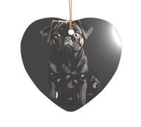 Simpatico carlino nero stampa regalo per addio al nubilato, ornamento di Natale Mr & Mrs, un regalo unico ricordo di nozze