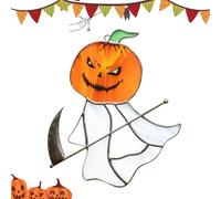 Simpatico cartello con fantasma, in acrilico, per Halloween, vassoio decorativo a più livelli, portatile, impermeabile, ornamento da scrivania per davanzale, mensola da tavolo