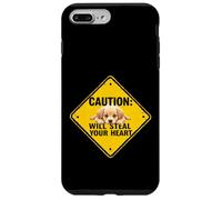Simpatico cartello di avvertenza Golden Retriever Dog, divertente idea regalo per cuccioli Custodia per iPhone 7 Plus/8 Plus