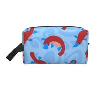 Simpatico cartone animato animale selvatico ornitorinco, organizer per cosmetici di grande capacità, borsa da viaggio per il trucco da donna