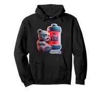 Simpatico cartone animato batteria Sleepy Dedy Bear divertente design tee Felpa con Cappuccio
