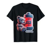 Simpatico cartone animato batteria Sleepy Dedy Bear divertente design tee Maglietta