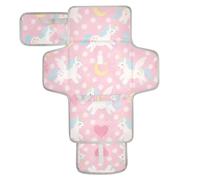 Simpatico cartone animato bianco arcobaleno unicorni riutilizzabili bambino pipì pad con tasca in tessuto fasciatoio fasciatoio portatile leggero e pieghevole cambiador de pa?ales para Bebes