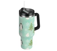 Simpatico cartone animato bianco pinguino vuoto bocca larga bambini bottiglie d'acqua con cannuccia resistente alle perdite Flip tazza decorativa per casa, ufficio o auto vasos para bebidas frias 1,18