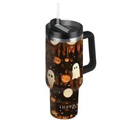 Simpatico cartone animato bianco vuoto vuoto bocca larga tazze da caffè isolate sottovuoto con cannuccia resistente alle perdite Flip decorativo tazza da caffè 1,18 once per scuola, sport, asilo nido