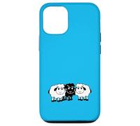 Simpatico cartone animato Black Team Sheep 3 Small Friends Crew Sheep Custodia per iPhone 12/12 Pro