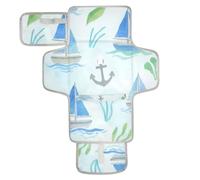 Simpatico cartone animato blu barca a vela riutilizzabile pannolino pad fasciatoio con tasca in tessuto impermeabile fasciatoio pad per ragazze e ragazzi cambiadores de pa?ales para Bebes