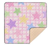 Simpatico cartone animato blu stelle morbida schiuma bambino tappetino da gioco per pavimento monopezzo pieghevole kicking mat per bambino infantile, 50 '' x 50 '' tapete de gimnasio para