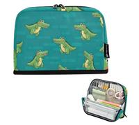 Simpatico cartone animato coccodrilli blu grandi sacchetti per matite con cerniera astuccio per matite per ragazze adolescenti portapenne ragazzo cancelleria floreale bambini rientro a scuola