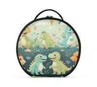 Simpatico Cartone Animato Di Dinosauro Trucco Astuccio da Toilette Borse Rotondo Toeletta Scatola Cosmetica Borsa Creativo con Divisori Regolabili per Donna