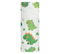 Simpatico cartone animato dinosauro verde tappetino yoga caldo yoga per pilates stampato, antiscivolo, asciugamano yoga antiscivolo e borsa tapete para ejercicio 180,3 x 66 cm