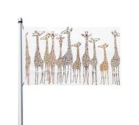 Simpatico cartone animato divertente giraffe stampa bandiera da giardino esterno 0,9 x 1,5 m