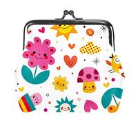 Simpatico cartone animato Funghi Fiori Cuori Uccelli Portamonete Bacio Blocco Portamonete Vintage Portagioie