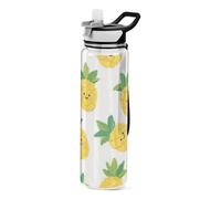 Simpatico cartone animato giallo ananas progettato bottiglia d'acqua per lo sport per lo yoga design unico arredamento sport viaggi casa ufficio