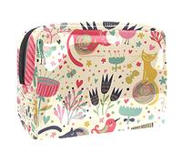 Simpatico cartone animato Gufi Animale Modello Trucco Borsa per la Borsa Portatile Viaggio Organizzatore Borsa per Articoli da toeletta Beauty Bag per le Donne, Multicolore 08,