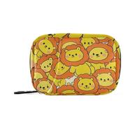 Simpatico cartone animato leone arancione medicine borse per le donne con scomparti staccabili custodia da viaggio portatile per borsa
