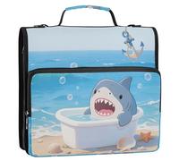Simpatico cartone animato marrone riccio 3,8 cm 3 anelli scuola cerniera raccoglitore con manico e tracolla rimovibile tasche multiple organizer per documenti per la scuola Paquete de gestión de