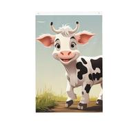 Simpatico cartone animato mucca benvenuto giardino bandiera 2x3 ft double face no dissolvenza casa cortile bandiere foto sfondo festa banner per cortile portico prato decorazione esterna