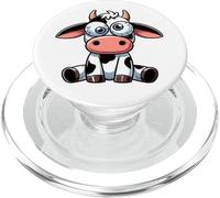 Simpatico cartone animato mucca con grandi occhi PopSockets PopGrip per MagSafe