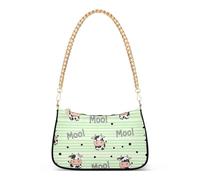 Simpatico cartone animato mucche macchie nere borsa a tracolla da donna stampe per le donne classica borsa formale Hobo quotidiano pochette con chiusura a cerniera