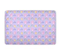Simpatico Cartone Animato Orso Stella Viola Pesca Bambino Bambino Sottobicchiere Impermeabile Protezione dall'umidità Tappetino portatile per Bambini Bambini, 132 cm L x 86 cm L
