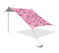 Simpatico cartone animato pesca cuori impronte impronte progettato UPF50 Beach Cabana leggera ombra ombra riparo con pala di sabbia, sacchi di sabbia per viaggi in famiglia sombrillas para Playa