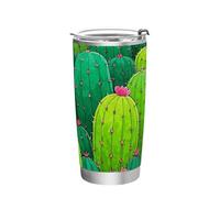 Simpatico cartone animato pianta cactus tazze in acciaio inox coperchio a prova di perdite tazza da viaggio caffè caldo per bevande calde e fredde semplicemente bicchiere con coperchio 590 ml