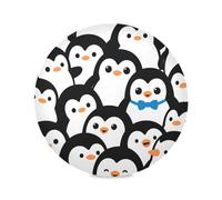 Simpatico cartone animato pinguino rotondo tappetino rustico tovaglietta impermeabile tapete para la mesa 39,1 x 39,1 cm