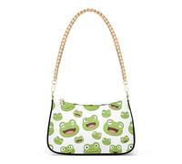 Simpatico cartone animato rane verdi bianco signora una borsa a tracolla per le donne pochette da sera borsa Animal Designer borse chiusura con cerniera