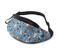 Simpatico cartone animato Sleeping Cats per donna e uomo, casual a tracolla con cinturino regolabile per l'escursionismo all'aperto