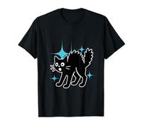Simpatico Cartone Animato sorpreso con Gatto sorpreso Maglietta