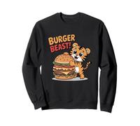 Simpatico Cartone Animato Tiger, Burger Beast! Felpa