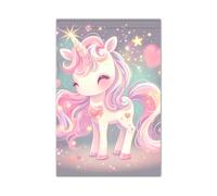 simpatico cartone animato unicorni colorati scintille stelle piccole bandiere esterne decorativo Ringraziamento banner per la decorazione esterna 12x18 doppia faccia
