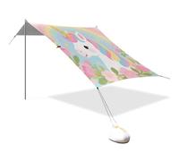 Simpatico cartone animato unicorni rosa progettato UPF50+ Beach Cabana impermeabile ombra ombra ombra con pala di sabbia per viaggi in famiglia, picnic e campeggio Tienda para Playa
