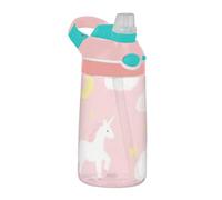 Simpatico cartone animato unicorno bianco bottiglia d'acqua con coperchio cannuccia a prova di perdite bottiglia d'acqua riutilizzabile per sport palestra viaggi all'aperto scuola botellas para agua