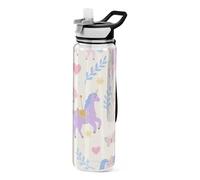 Simpatico cartone animato viola unicorni progettato bottiglia d'acqua sport trasparente per diario design unico decorazione lavoro viaggio casa ufficio
