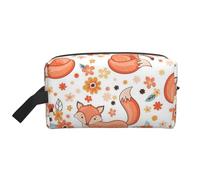 Simpatico cartone animato Volpi Rosse, organizer per cosmetici di grande capacità, borsa da viaggio per il trucco da donna