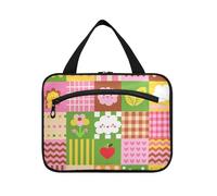 Simpatico Cartoon Plaid Colorful Hanging Bag per gli Uomini Viaggio con il gancio, Designer Lavabile Trucco Borse per la mamma Backpacking bolsos para Hombre L