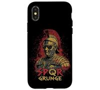 Simpatico Centurione Romano SPQR Stile Grunge Grafica Custodia per iPhone X/XS