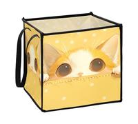 Simpatico cesto arancione a forma di gatto per contenitori per mensole pieghevoli extra large cestini in stoffa 33 x 33 x 33 pollici