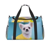Simpatico chihuahua 1 stampa borse weekender per donne, borse da viaggio oggetti personali borsa da viaggio borsa da viaggio accessori da viaggio, Nero , Taglia unica