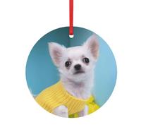 Simpatico chihuahua 1 stampa festiva accessori ornamento in alluminio - palline pendenti a doppia faccia per decorazioni natalizie multi-scena