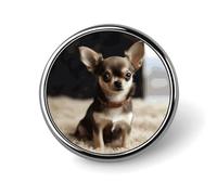 Simpatico Chihuahua Distintivo Rotondo Carino Smalto Spilla Spilla Spilla Personalizzata Abbigliamento Decorazione Unisex Porta Badge Cappelli Borse Camicie Decor