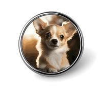 Simpatico Chihuahua Distintivo Rotondo Carino Smalto Spilla Spilla Spilla Personalizzata Abbigliamento Decorazione Unisex Porta Badge Cappelli Borse Camicie Decor