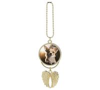 Simpatico chihuahua ornamento da appendere per specchietto retrovisore con ciondolo a forma di chihuahua regalo fortunato ornamento da appendere divertente ciondolo per auto per ufficio decorazione