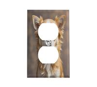 Simpatico Chihuahua Piastra Interruttore Durevole In Acciaio Inox Presa Elettrica Coperture Infrangibili Bordo Moderno Decorativo Duplex Piastre Da Parete per Camera Da Letto Cucina