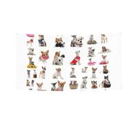 Simpatico Chihuahua Pug Pattern Stampa Banner Unico Lato Per Festivo Compleanno Anniversario Matrimonio Decorazioni Vacanze