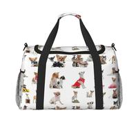 Simpatico Chihuahua Pug Pattern Stampa Versatilità Ampio Spazio Borsa Da Viaggio Elegante Borsa Funzionale per Attività All'aperto